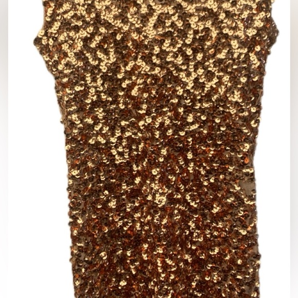 Gold Sequined Mini Dress - Picture 3 of 8